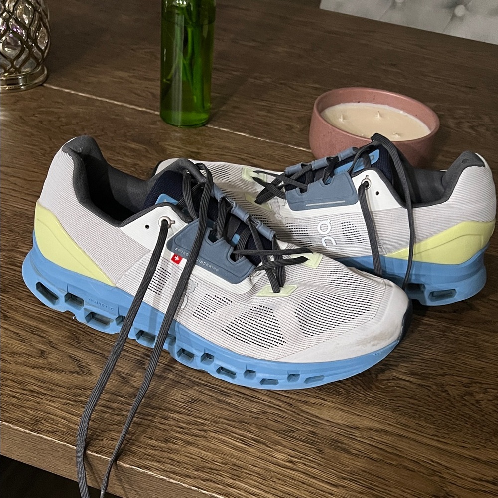 On Cloudrunning Men's White & Blue Lightweight Sneakers